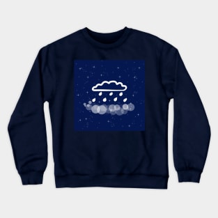 weather, rain, precipitation, snow, cloud, technology, light, universe, cosmos, galaxy, shine, concept, illustration Crewneck Sweatshirt